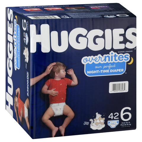 Huggies Overnites Disney Baby Diapers Size 6 (Over 35 lb) 42 ea