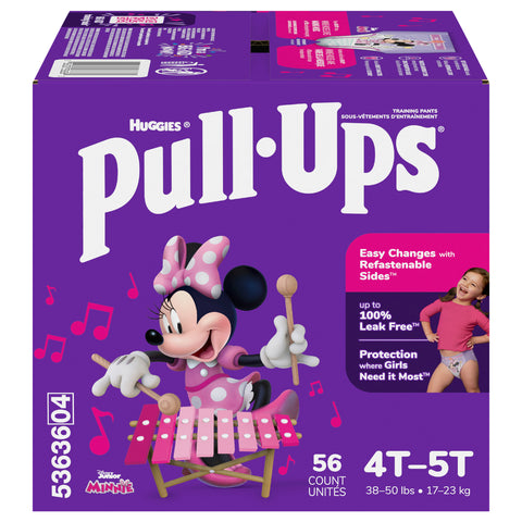 Pull-Ups Girls' Potty Training Pants, 4T-5T (38-50 lbs), 56 Count