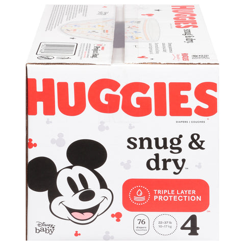 Huggies Snug & Dry Disney Baby 4 (22-37 lb) Diapers Size 4 76 ea - 76 CT 1 Pack