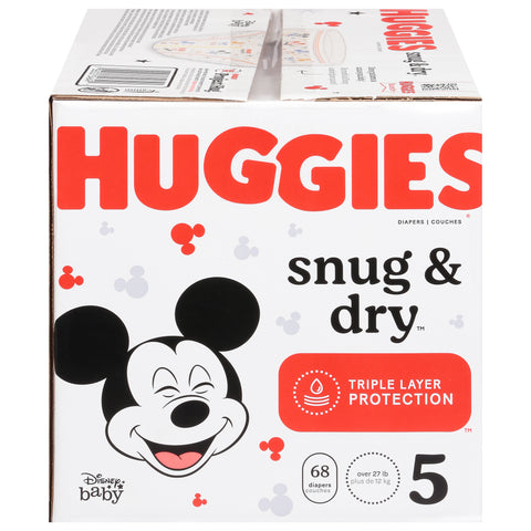 Huggies Snug & Dry 5 (Over 27 lb) Disney Baby Diapers Size 5 68 ea - 68 CT 1 Pack