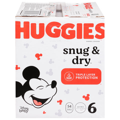 Huggies Snug & Dry 6 (Over 35 lb) Disney Baby Diapers Size 6 54 ea - 54 CT 1 Pack
