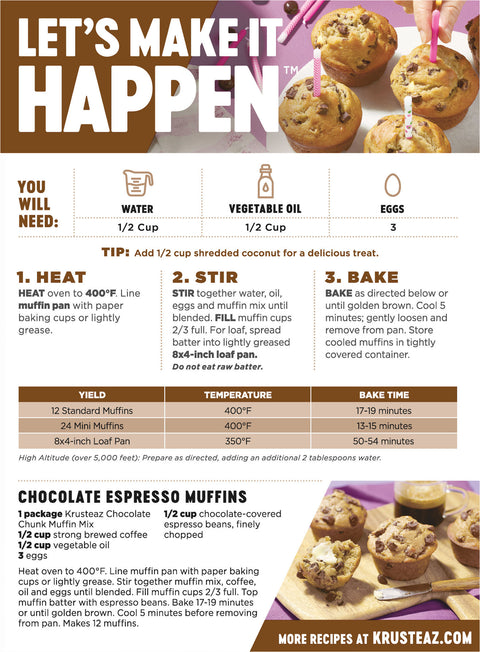 Krusteaz Chocolate Chip Muffin Mix 18.25 OZ
