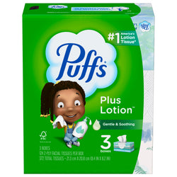 Puffs Plus Family Facial Tissues - 372 OZ 8 Pack
