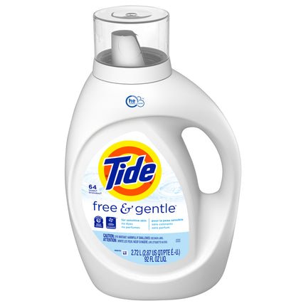 Tide Free And Gentle Laundry Detergent - 92 FZ 4 Pack