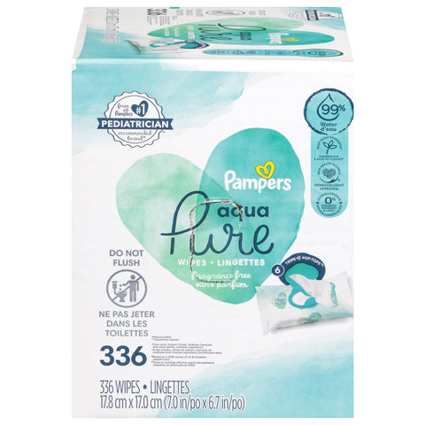 Pampers 2 Packs Aqua Pure Wipes 2 ea - 336 CT 1 Pack