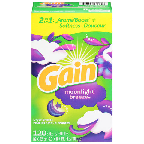 Gain 2 in 1 Moonlight Breeze Dryer Sheets 120 ea - 120 CT 6 Pack