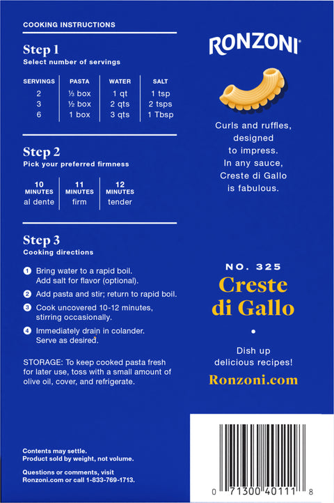 Ronzoni Creste Di Gallo 12 OZ