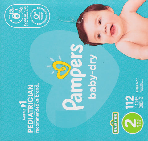 Pampers Diapers Baby Dry Case Size 2 112 CT