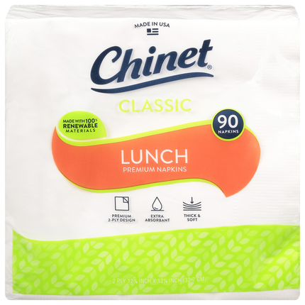 Chinet All Occasion Classic White Premium Napkins - 90 CT 12 Pack