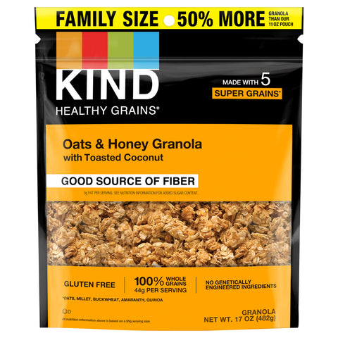 Kind Gluten Free Healthy Grains Oat And Honey 17 OZ