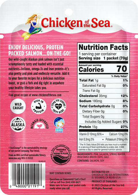 Chicken Of The Sea Skinless & Boneless Pink Salmon Pouch 2.5 OZ