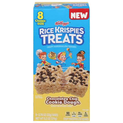 Kellogg's Rice Krispies Treats Squares Chocolate Chip Cookie Doug - 6.2 OZ 12 Pack