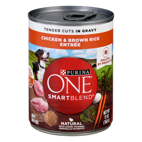 Purina One Can Wholesome Chicken and Brown Rice Dog Food 13 OZ