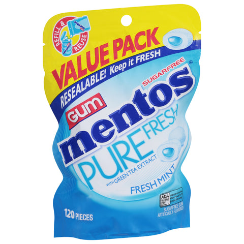 Mentos Value Pack Pure Fresh Sugar Free Fresh Mint Gum 120 ea