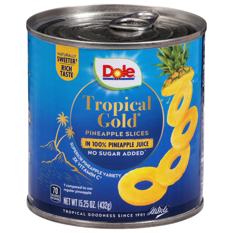 Dole Tropical Gold Pineapple Slices - 15.25 OZ 12 Pack