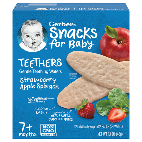 Gerber Strawberry Apple Spinach Teethers 1.7 OZ