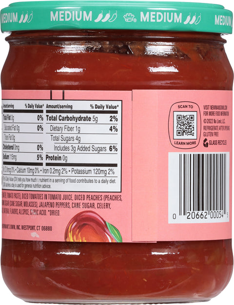 Newman's Own Medium Chunky Peach Salsa 16 OZ