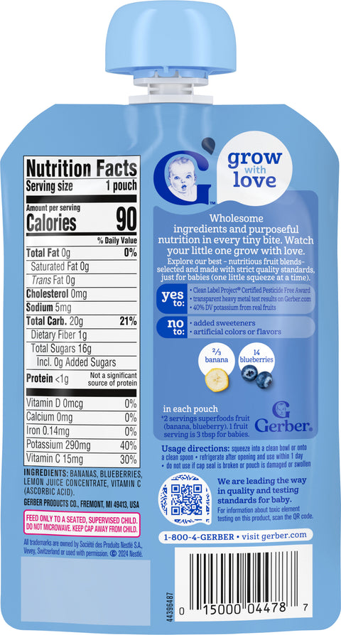 Gerber Toddler Natural Banana Blueberry 3.5 OZ