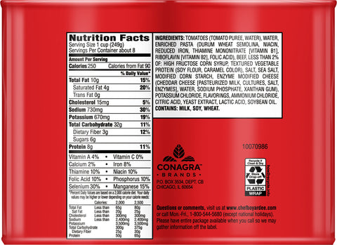 Chef Boyardee Beefaroni 60 OZ