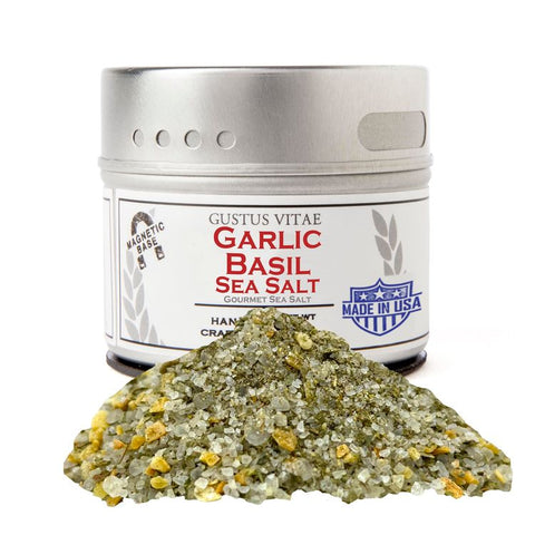 Gustus Vitae Garlic Basil Sea Salt - 2.3 OZ 8 Pack