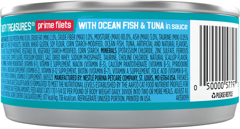 Friskies Tasty Treasures Ocean Whitefish Tuna & Cheese In Gravy 5.5 OZ