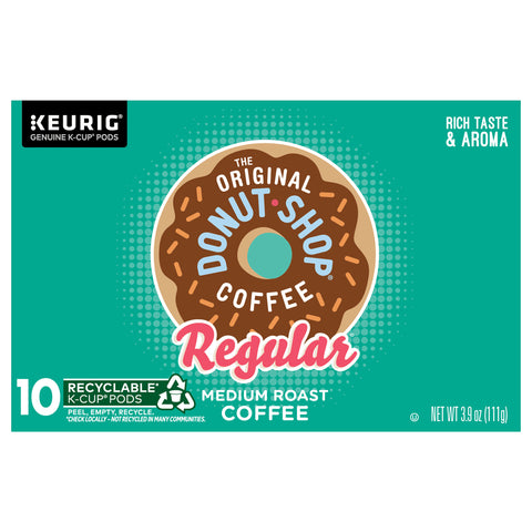The Original Donut Shop Regular Keurig Single-Serve K-Cup Pods, Medium Roast Coffee, 10 Count - 6 Pack