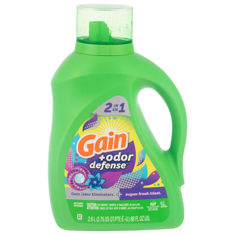 Gain +Odor Defense 2 in 1 Super Fresh Blast Detergent 88 fl oz