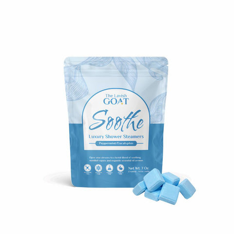 The Lavish Goat Soothe Shower Steamers (Peppermint/Eucalyptus) 7 Pack - 7 OZ 12 Pack
