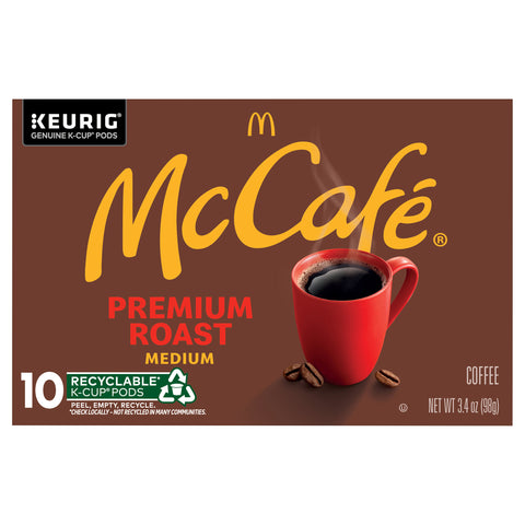 McCafe Premium Roast Coffee, Single Serve Keurig K-Cup Pods, Medium Roast, 10 Count - 6 Pack