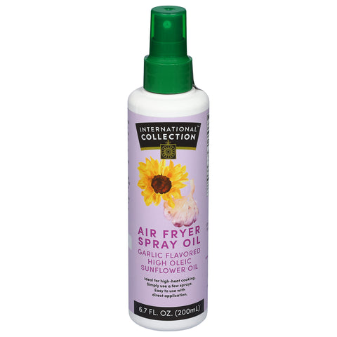 International Collection Garlic Flavored High Oleic Sunflower Oil Air Fryer Spray Oil 6.7 fl oz - 6 Pack