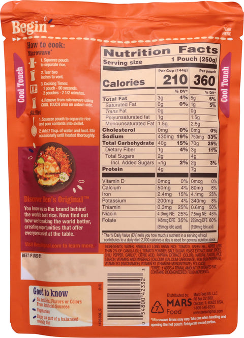 Ben's Original Spanish Style Ready Rice 8.8 OZ