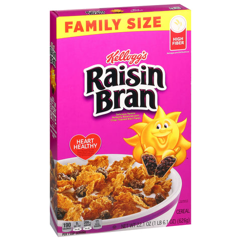 Kellogg's Raisin Bran Cereal Family Size 22.1 oz