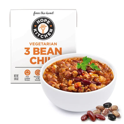 Hope Kitchen Vegetarian Three Bean Chili - 9 OZ 12 Pack