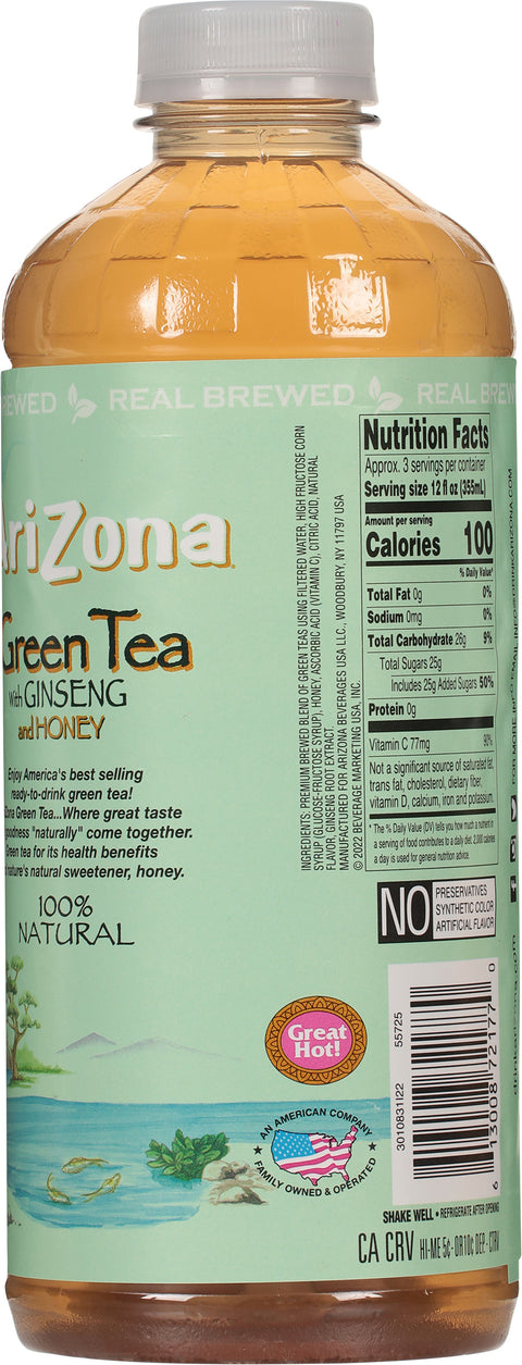 AriZona Green Tea with Ginseng and Honey 34 fl oz