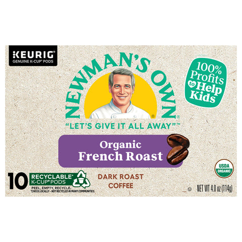 Newman's Own Organics French Roast Keurig Single-Serve K-Cup Pods, Dark Roast Coffee, 10 Count - 6 Pack
