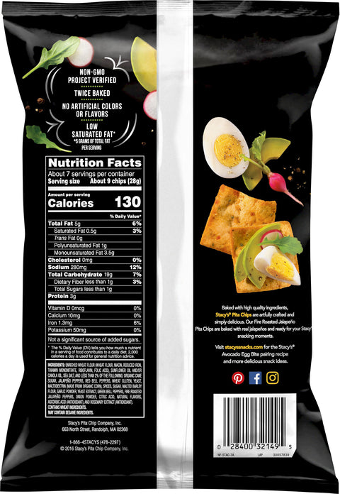 Stacy's Fire Roasted Jalapeno Pita Chips 7.33 OZ