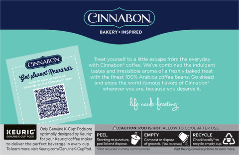 Cinnabon Classic Cinnamon Roll Keurig Single-Serve K-Cup Pods, Light Roast Coffee, 10 Count