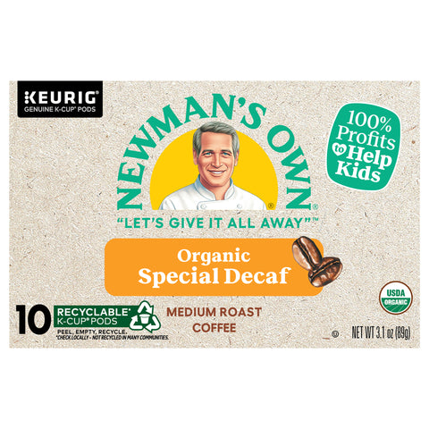 Newman's Own Organics Special Blend Decaf Keurig Single-Serve K-Cup Pods, Medium Roast Coffee, 10 Count - 6 Pack