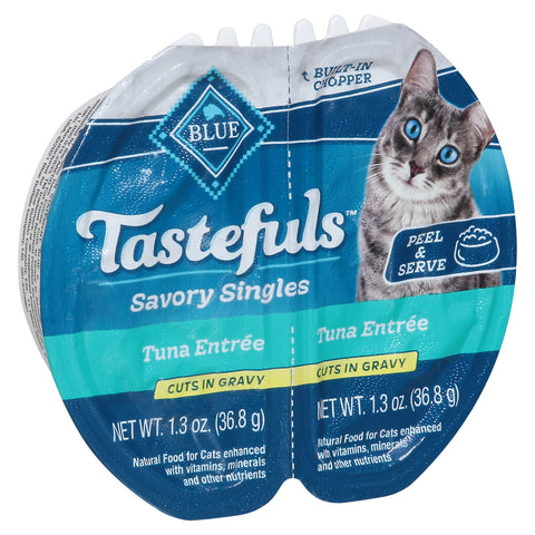 Blue Buffalo Blue Tastefuls Savory Singles Cuts in Gravy Tuna Entree Food for Cats 1 ea