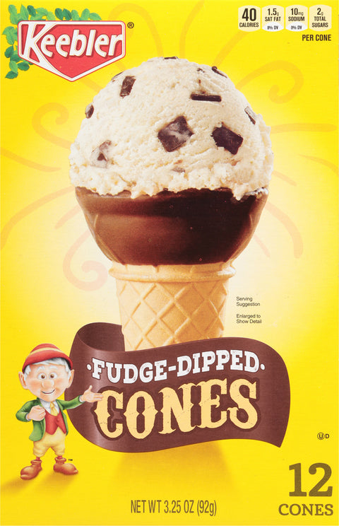 Keebler Fudge-Dipped Cones 3.25 OZ