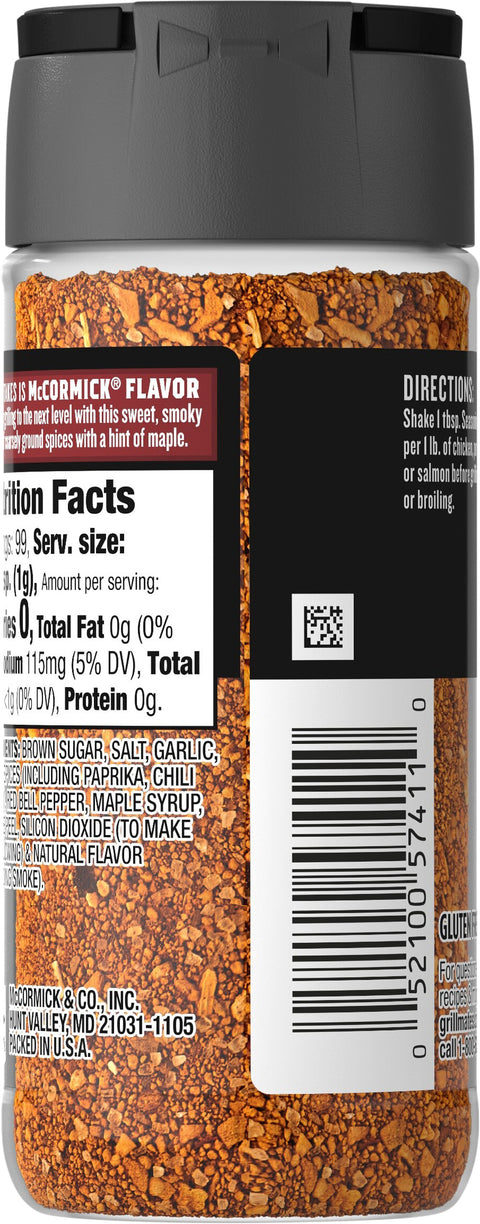 McCormick Grill Mates Seasoning Smokehouse Maple 3.5 OZ