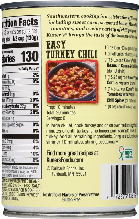 Kuner's Southwestern Chili Beans With Cumin & Cayene In Chili Sauce 15 OZ