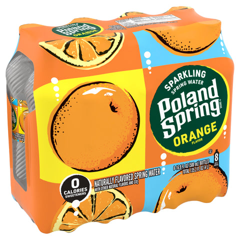 Poland Spring Sparkling Water, Orange, 16.9 oz. Bottles (8 Count)