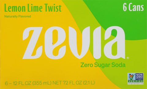Zevia Zero Sugar Lemon Lime Twist Soda  72 FZ