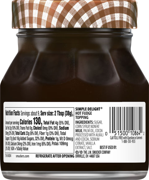 Smucker's Simple Delight Hot Fudge 11.5 OZ