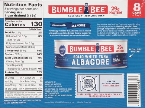 Bumble Bee Solid White Tuna In Water 40 OZ