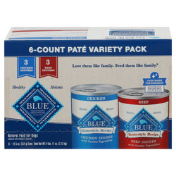 Blue Buffalo Healthy Holistic Pate Dog Food - 12.5 OZ Cans 6 Pack