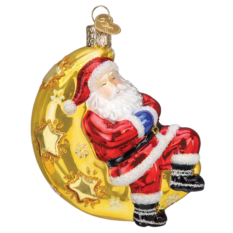 Moonlight Santa Ornament