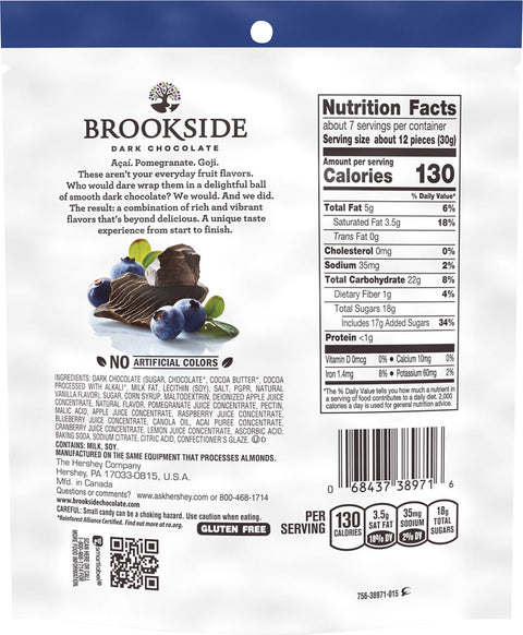 Brookside Candy Dark Chocolate Acai Blueberry 7 OZ