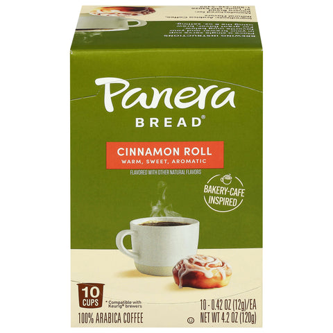 Panera Bread 100% Arabica Cinnamon Roll Coffee 10 - 0.42 oz Cups - 6 Pack